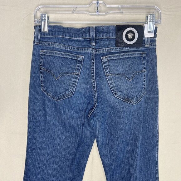 Vintage Versace Signature Jeans Straight Leg Low Rise Medusa Head Logo Womens 26 - Picture 7 of 15